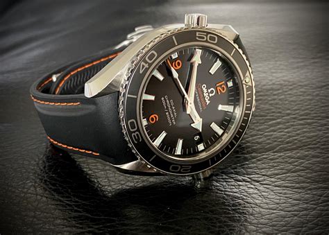 omega seamaster planet ocean blue leather strap|omega seamaster strap for sale.